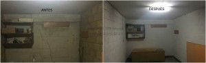 ANTES Y DESPUES GARAJE PINTADO DE BLANCO      